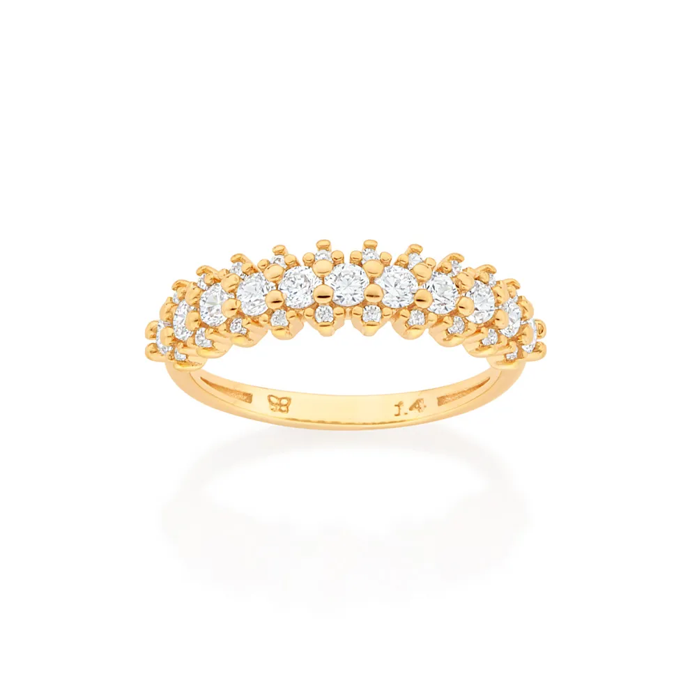 Sortijas con circonia enchapadas en oro de 18k 3 Sortijas con circonia enchapadas en oro de 18k