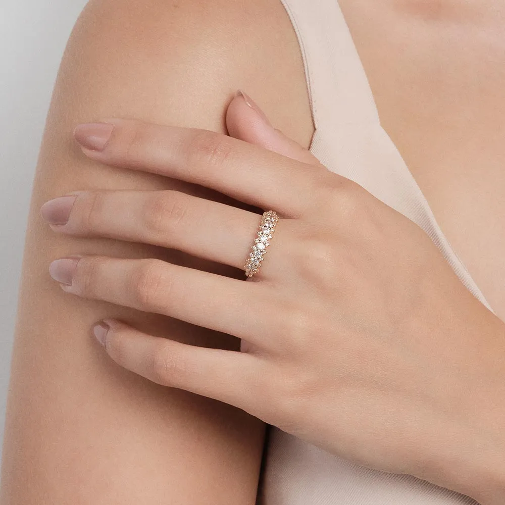 Sortijas con circonia enchapadas en oro de 18k 5 Sortijas con circonia enchapadas en oro de 18k - Imagen 3