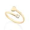 Anillo con detalle de corazón y cristal ajustable midi rings enchapadas en oro de 18k - Imagen 3