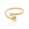 Anillo con detalle de corazón y cristal ajustable midi rings enchapadas en oro de 18k 2 sortijas con detalle de corazon y cristal ajustable midi rings enchapadas en oro de 18k 3 3 4 2