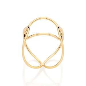 Alternative view of Sortijas con diseño entrelazado enchapadas en oro de 18k