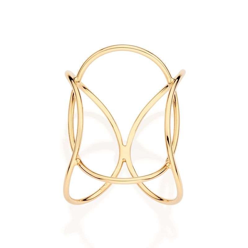 Sortijas con diseño entrelazado enchapadas en oro de 18k 3 Sortijas con diseño entrelazado enchapadas en oro de 18k