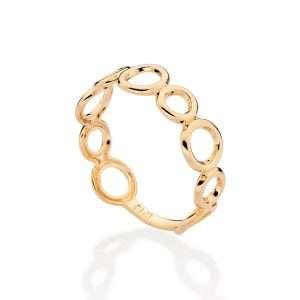 Alternative view of Sortija de  círculos huecos enchapadas en oro de 18K 