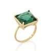 Anillo de cristal verde cuadrada enchapadas en oro de 18k - Imagen 4