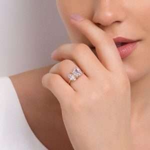 Anillo de tu y yo enchapado en oro de 18k