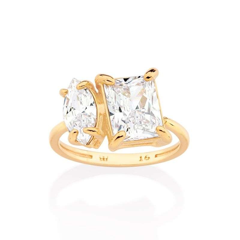 Anillo de tu y yo enchapado en oro de 18k 5 Anillo de tu y yo enchapado en oro de 18k - Imagen 3