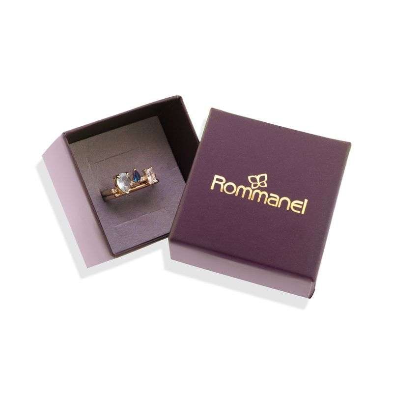 Anillo de varias formas con circonias de colores enchapadas en oro de 18k 5 Anillo de varias formas con circonias de colores enchapadas en oro de 18k - Imagen 3