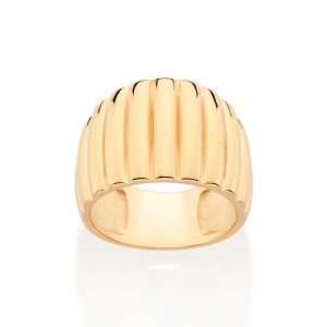 Anillo maxi con detalle de relieve enchapadas en oro de 18k