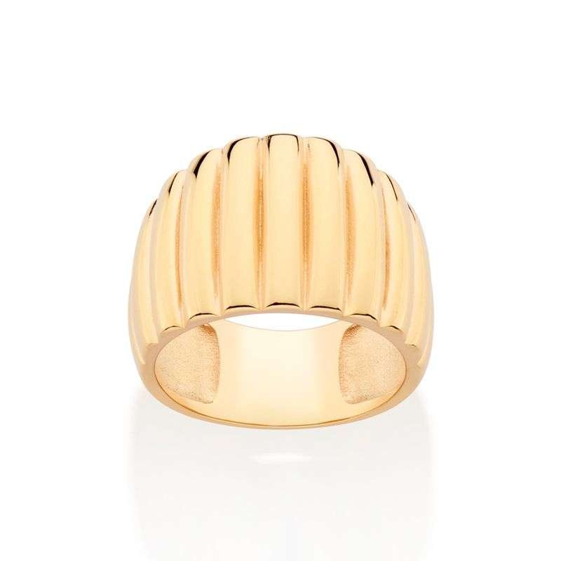 Anillo maxi con detalle de relieve enchapadas en oro de 18k 3 Anillo maxi con detalle de relieve enchapadas en oro de 18k