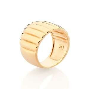 Alternative view of Anillo maxi con detalle de relieve enchapadas en oro de 18k