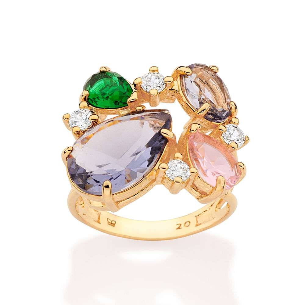 Anillo maxi de circulos enchapadas en oro de 18k 3 Anillo maxi de circulos enchapadas en oro de 18k