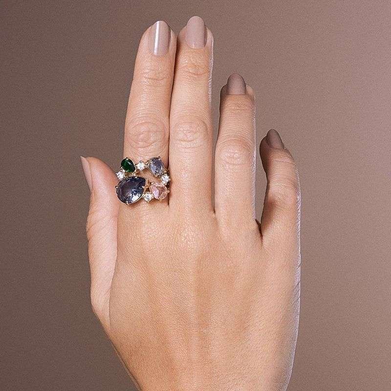 Anillo maxi de circulos enchapadas en oro de 18k 7 Anillo maxi de circulos enchapadas en oro de 18k - Imagen 5