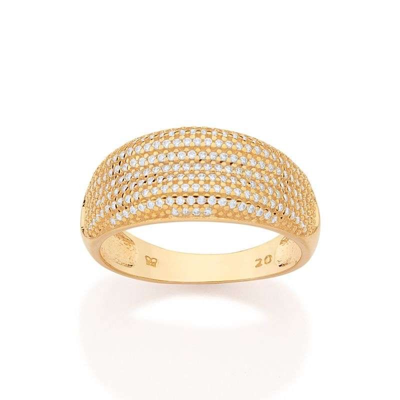 Anillo Pavé con 200 circonias blancas enchapadas en oro de 18k 3 Anillo Pavé con 200 circonias blancas enchapadas en oro de 18k