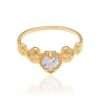 Anillo por 4 corazones y circonias enchapadas en oro de 18k - Imagen 2