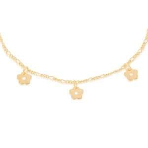 Tobilleras de flores enchapadas en oro de 18k